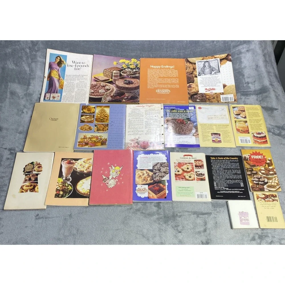 Vintage Dessert Recipe Books Cook Bake Lot of 19 Hershey Pillsbury Tast of Homes
